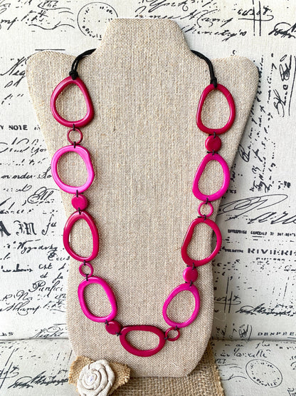 Pink necklace for woman Wearable art Funky statement jewelry Fashionable gifts Lightweight necklace Artsy gifts women Fall fashion