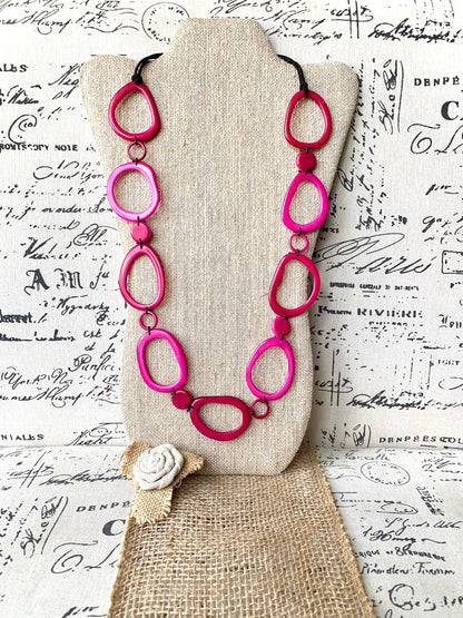 Pink necklace for woman Wearable art Funky statement jewelry Fashionable gifts Lightweight necklace Artsy gifts women Fall fashion