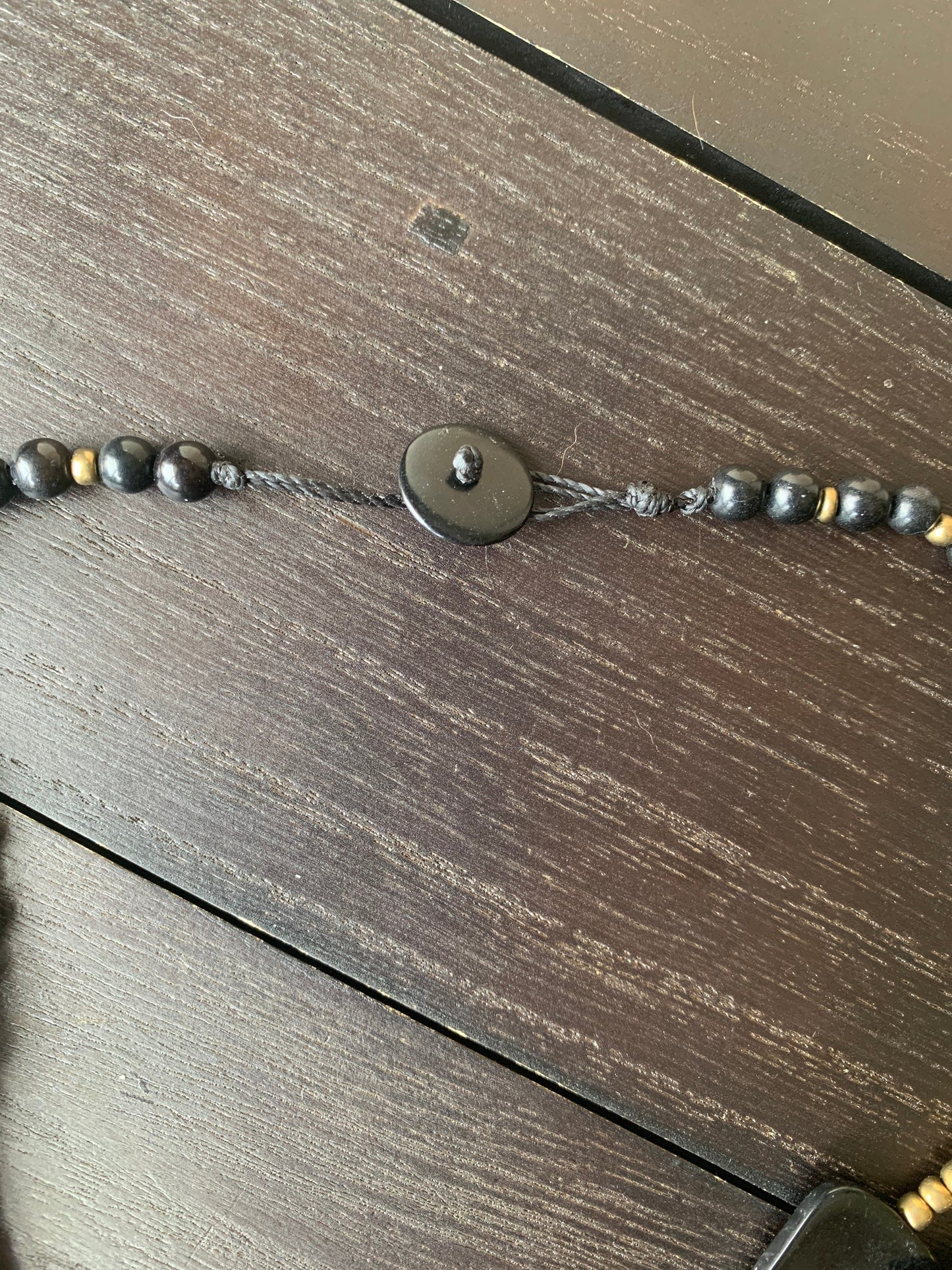 Black fashion 4 layer necklace Big bold chunky necklace Tagua statement necklace Multi layer beaded bib Fall fashion 2025 Wearable Art