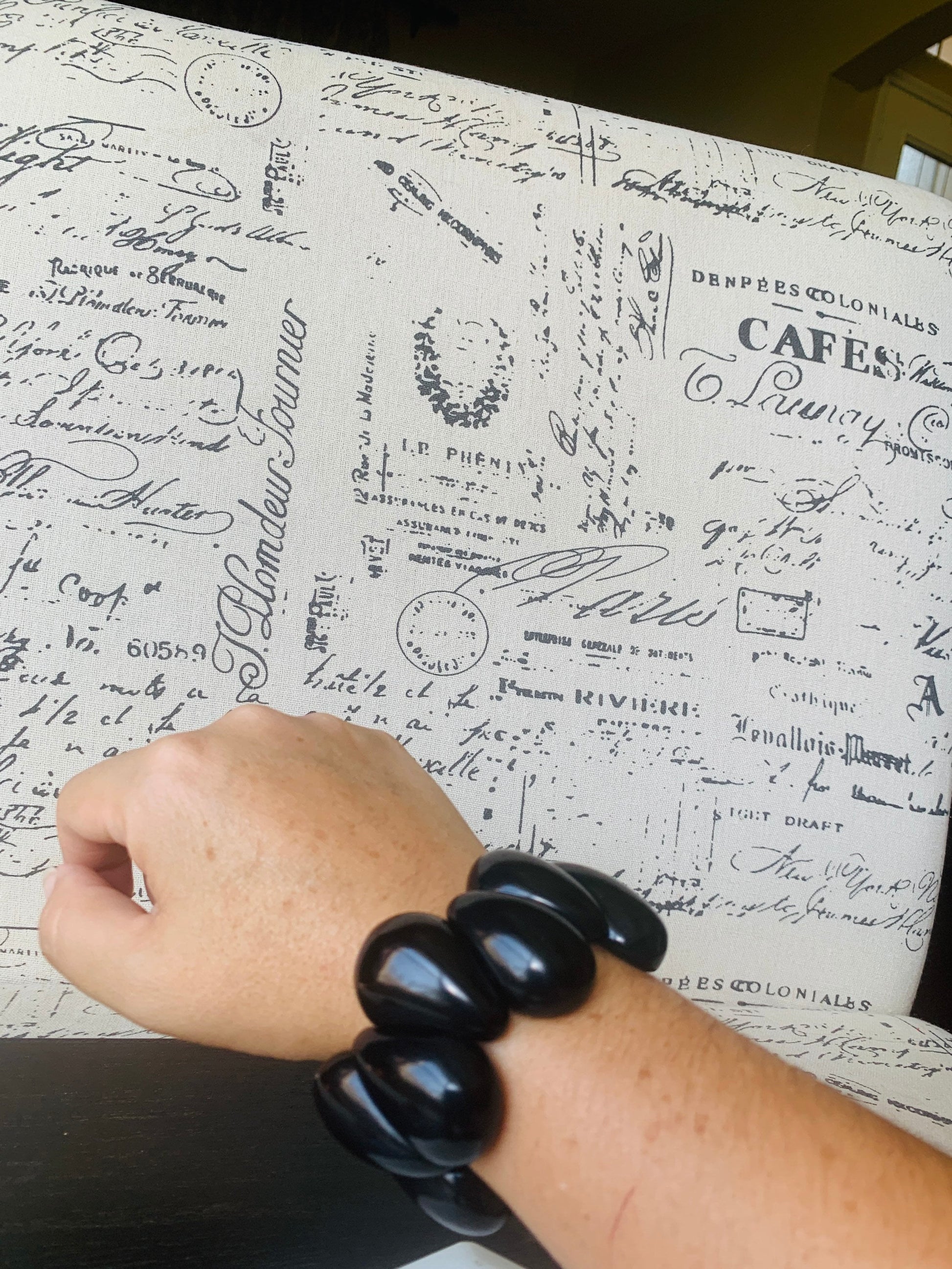 Ivory white statement bracelet Tagua jewelry 14 year wedding anniversary gift Big chunky bracelet Elastic stretch chunky bracelet For fall