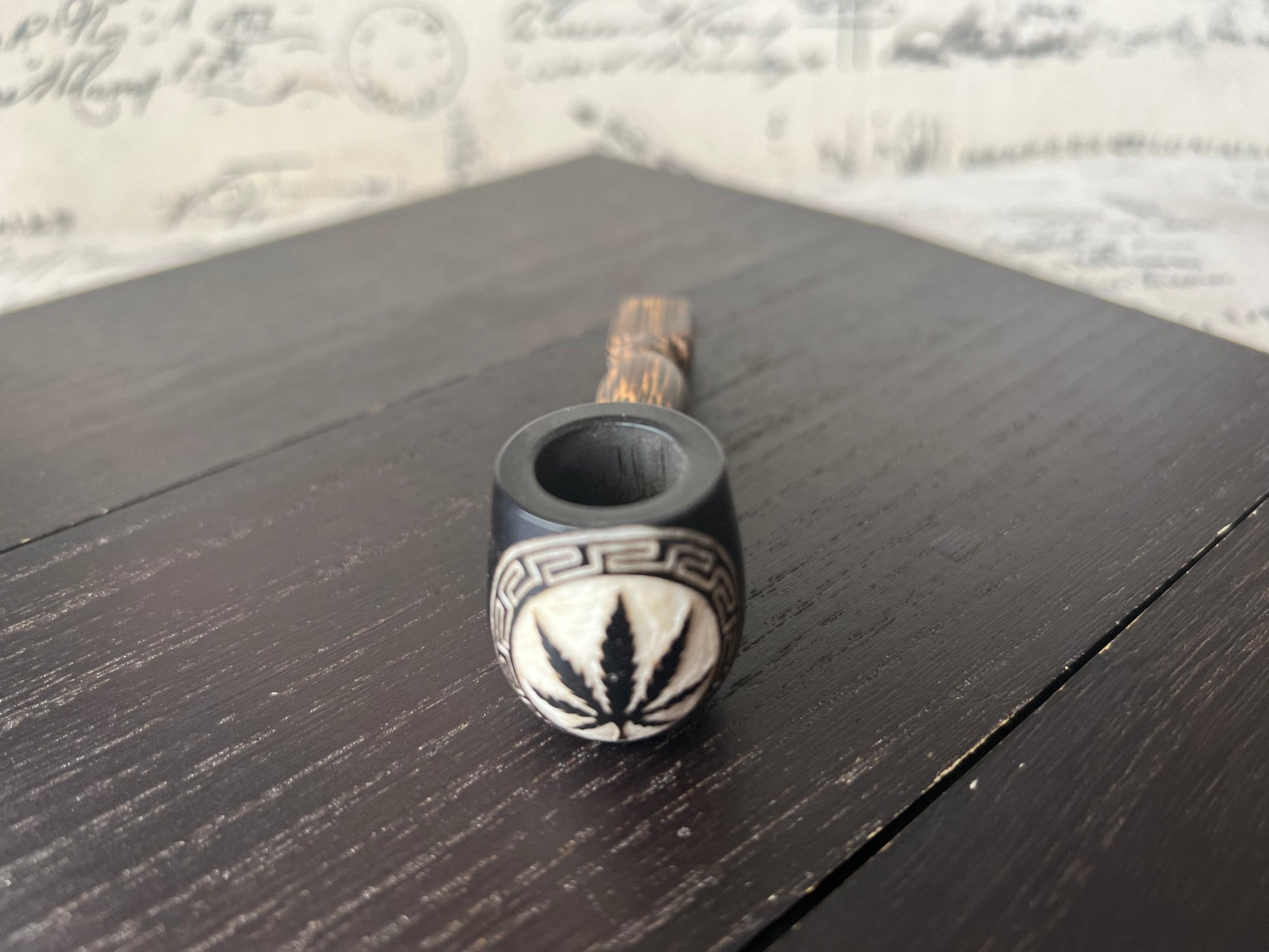 Plant wood pipe Tagua nut smoking small pipe Sacred smoking pipe Ceremonial pipe Shamanic healing Smoking herbs accessories Fathers day gift