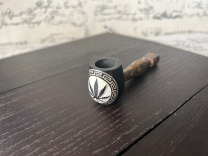 Plant wood pipe Tagua nut smoking small pipe Sacred smoking pipe Ceremonial pipe Shamanic healing Smoking herbs accessories Fathers day gift