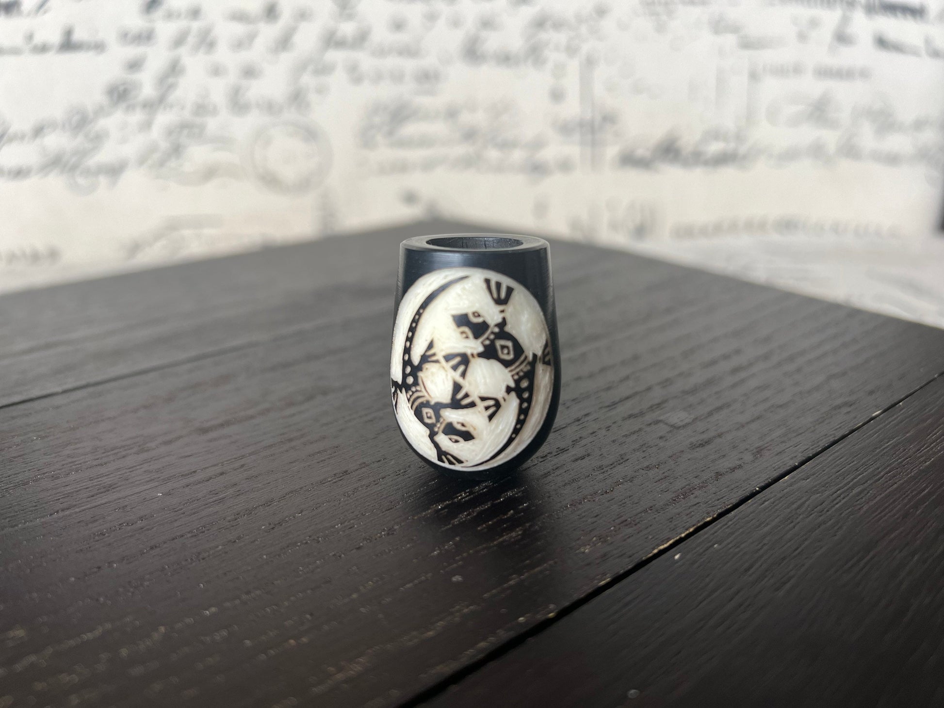 Smoking lizard pipe Handcrafted smoking pipe Handmade tagua nut and wood One of a kind tribal hand pipe Ceremonial ritual Reptile animals