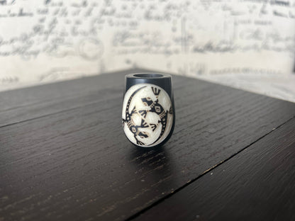 Smoking lizard pipe Handcrafted smoking pipe Handmade tagua nut and wood One of a kind tribal hand pipe Ceremonial ritual Reptile animals