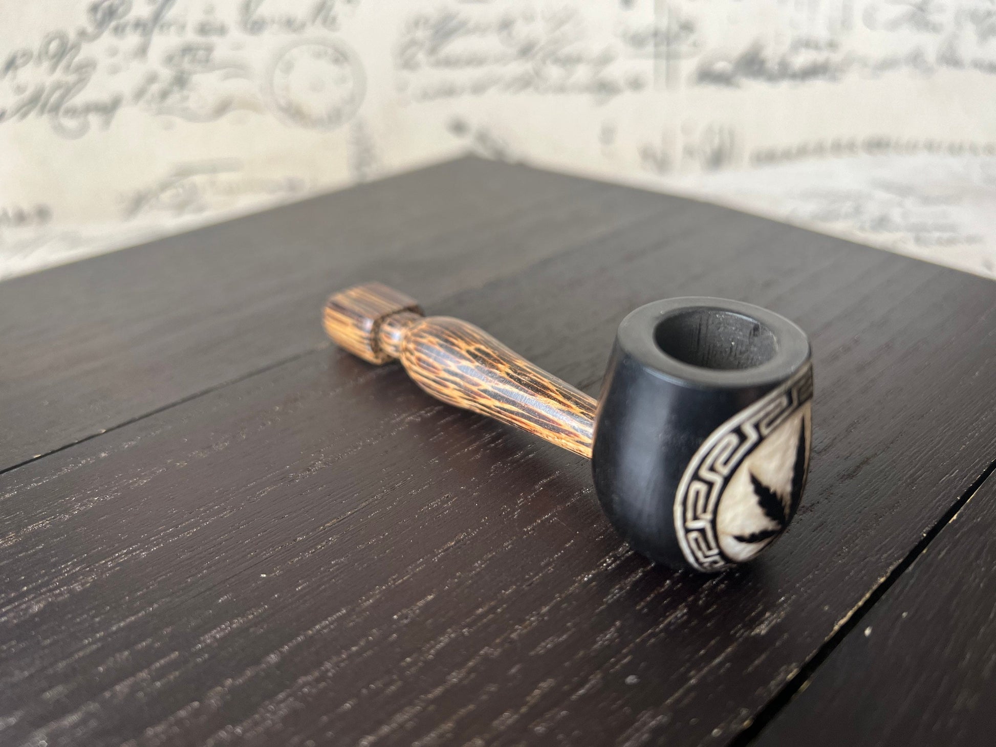 Plant wood pipe Tagua nut smoking small pipe Sacred smoking pipe Ceremonial pipe Shamanic healing Smoking herbs accessories Fathers day gift