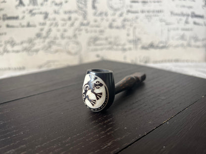 Iguana smoking pipe Handcrafted smoking pipe Handmade tagua and wood One of a kind tribal hand pipe Ceremonial ritual Reptile pocket pipe