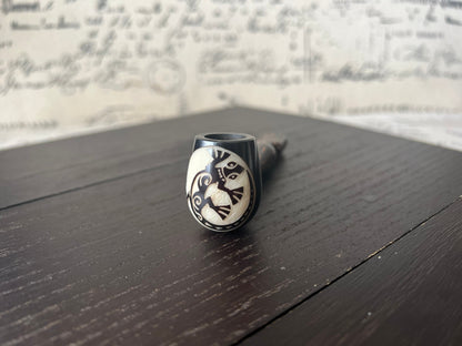 Iguana smoking pipe Handcrafted smoking pipe Handmade tagua and wood One of a kind tribal hand pipe Ceremonial ritual Reptile pocket pipe