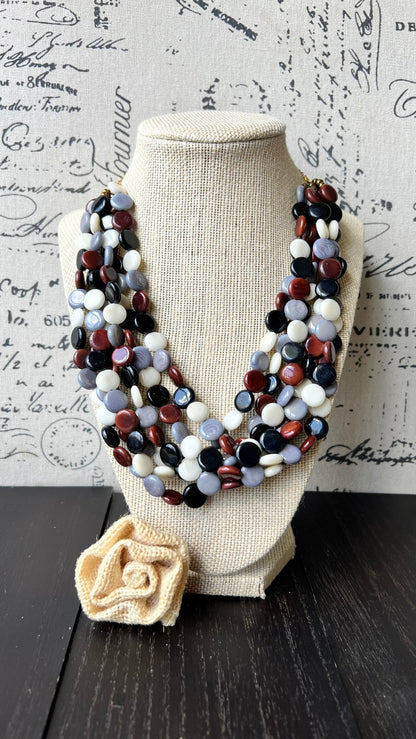 Multi color big bold chunky necklace Tagua jewelry Fall fashion trends Fall fashion 2025s from husband Statement jewelry Wearable art