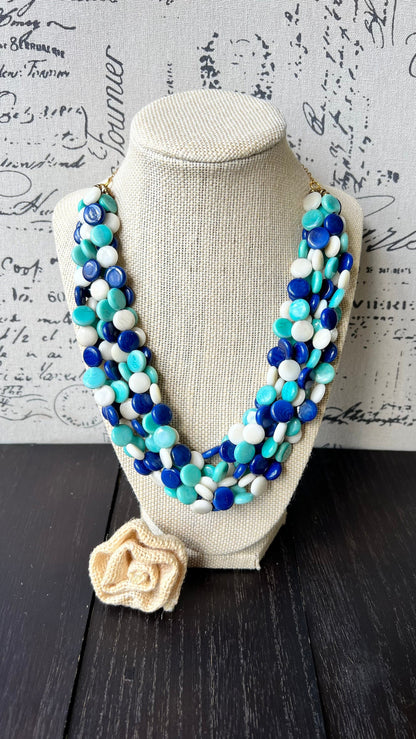 Turquoise blue handmade necklace Tagua jewelry Fall fashion 2025s Fall fashion 2025 Art to wear Handmade beaded necklace Adjustable chain