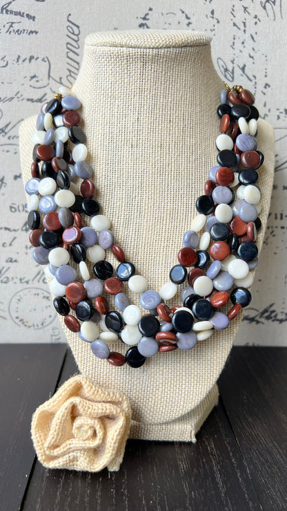 Multi color big bold chunky necklace Tagua jewelry Fall fashion trends Fall fashion 2025s from husband Statement jewelry Wearable art