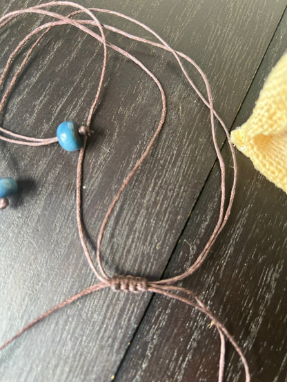 Turquoise blue necklace Fall fashion Tagua jewelry Handmade beaded necklace Adjustable cord Wearable art Boho style jewelry Art to wear