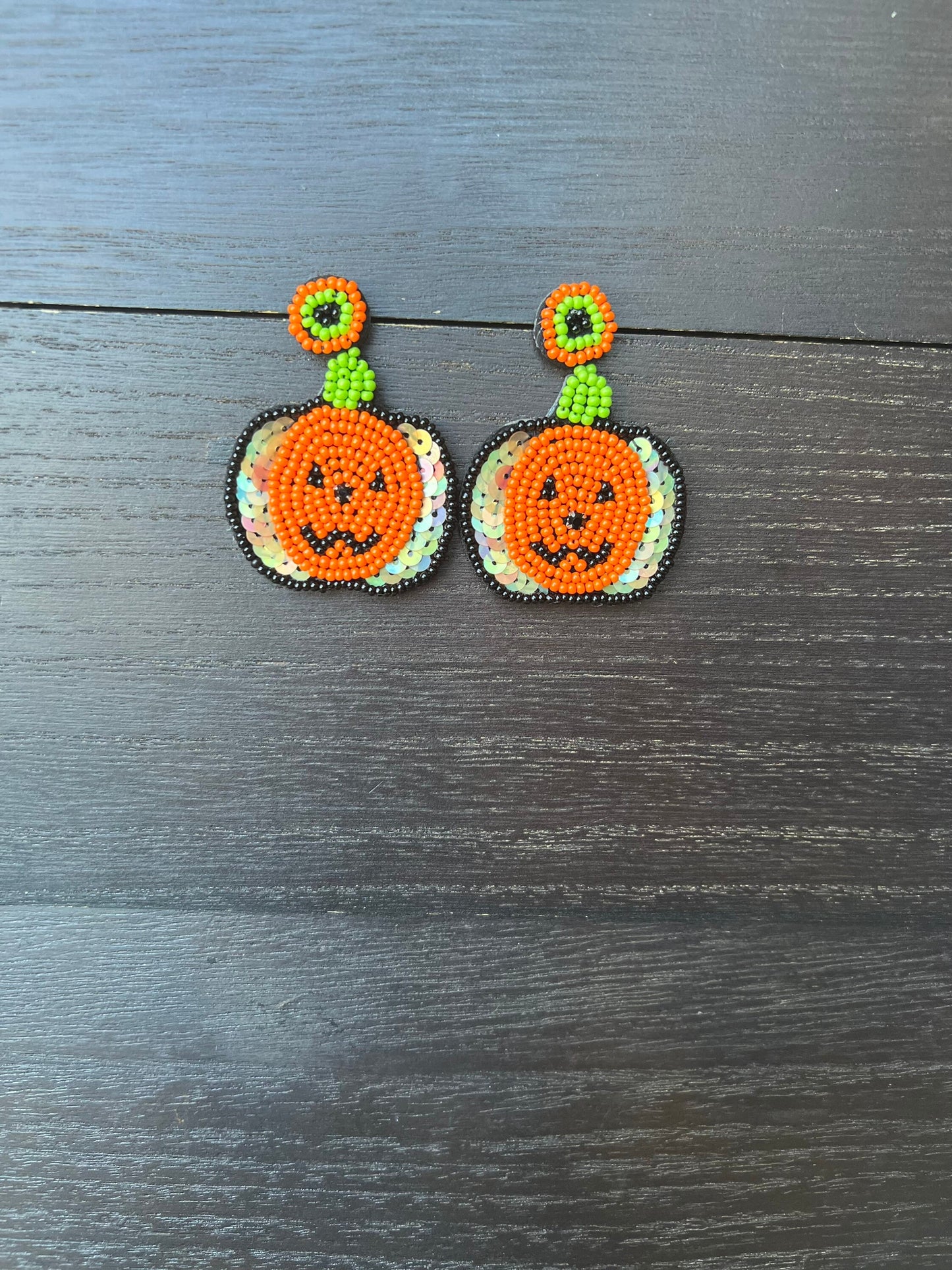 Pumpkin earrings Halloween jewelry for women Seed bead earrings for costumes and parties Fall fashion trend Orange statement handmade dangle