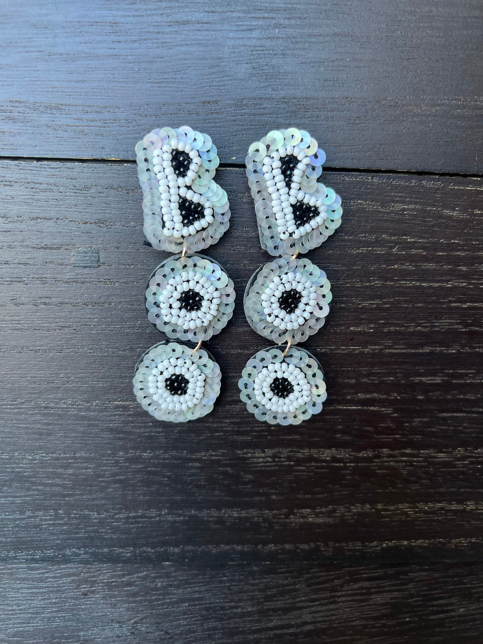 Boo seed bead earrings Halloween jewelry for women Seed bead drop earrings Fall fashion trend Long lightweight dangles Gifts for her