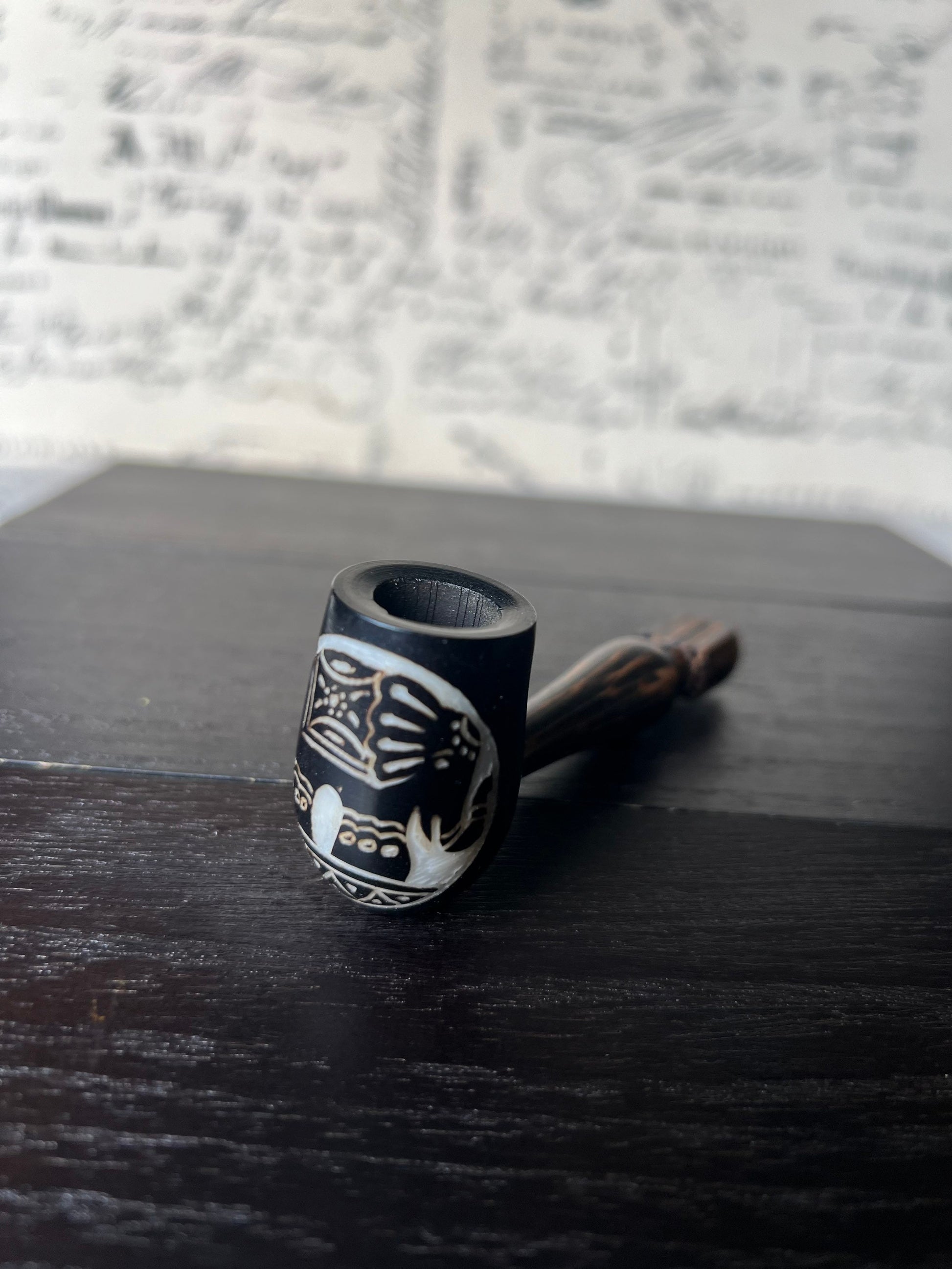 Elephant smoking pipe Tagha handcrafted bowl Unique tribal hand pipe Shamanic healing tool Hippie style animal pipe Sacred rituals