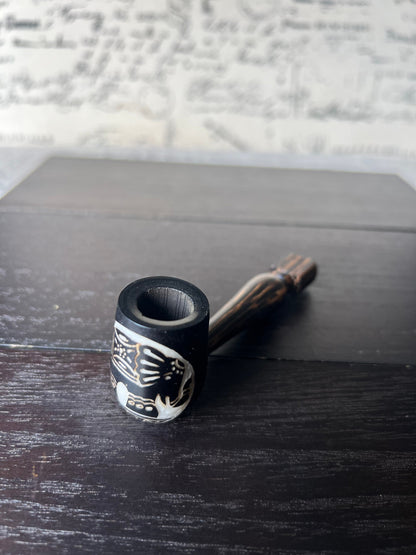 Elephant smoking pipe Tagha handcrafted bowl Unique tribal hand pipe Shamanic healing tool Hippie style animal pipe Sacred rituals