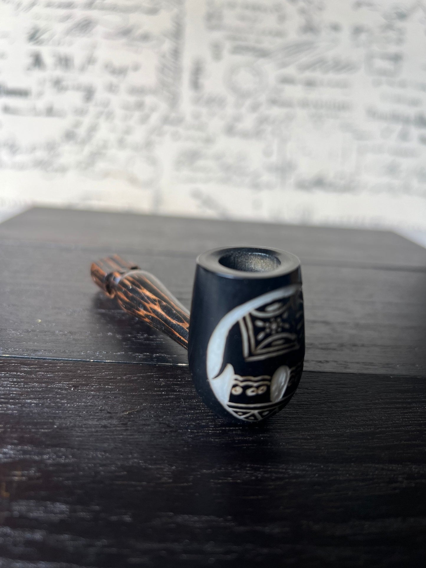 Elephant smoking pipe Tagha handcrafted bowl Unique tribal hand pipe Shamanic healing tool Hippie style animal pipe Sacred rituals