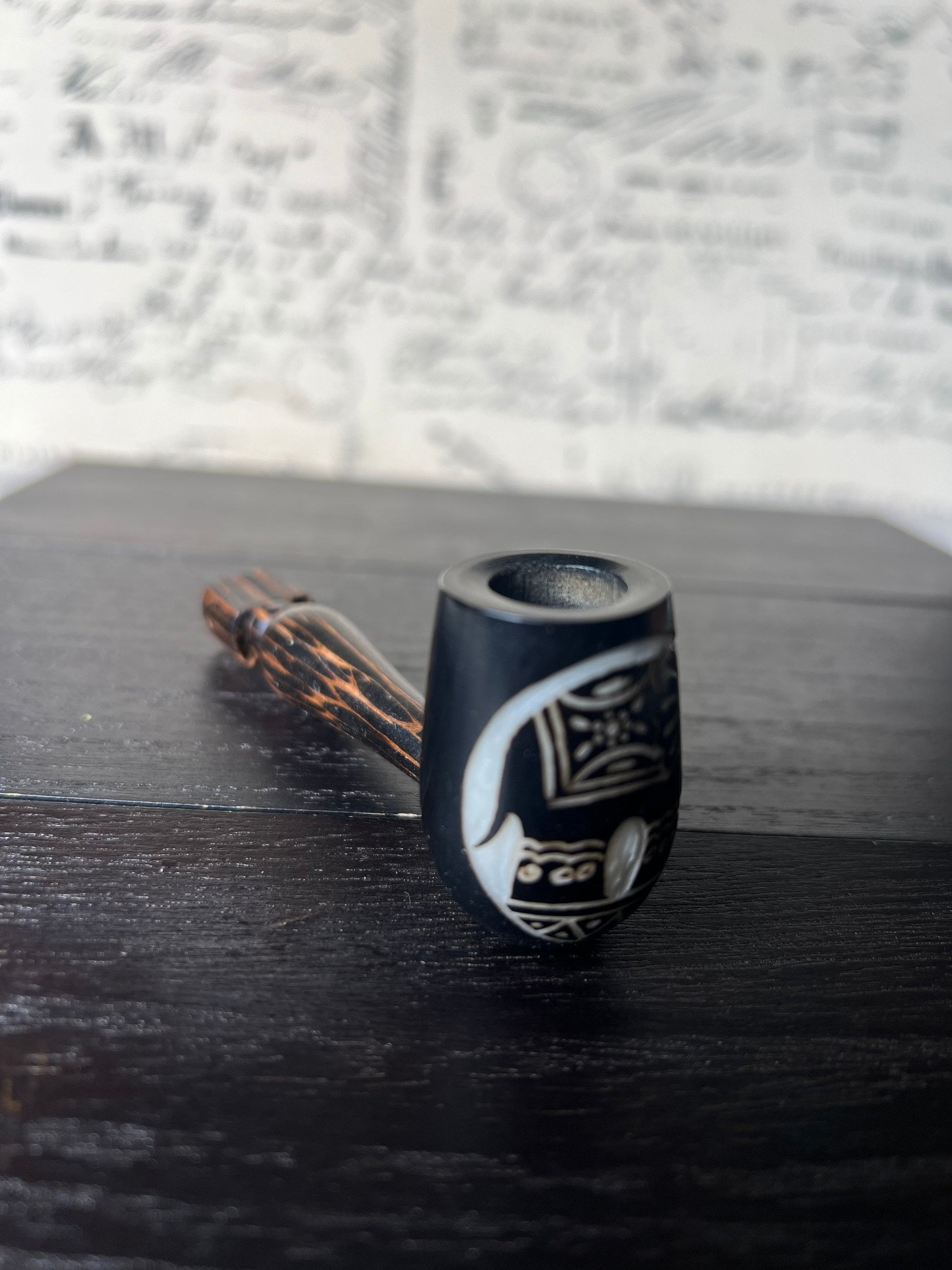 Elephant smoking pipe Tagha handcrafted bowl Unique tribal hand pipe Shamanic healing tool Hippie style animal pipe Sacred rituals