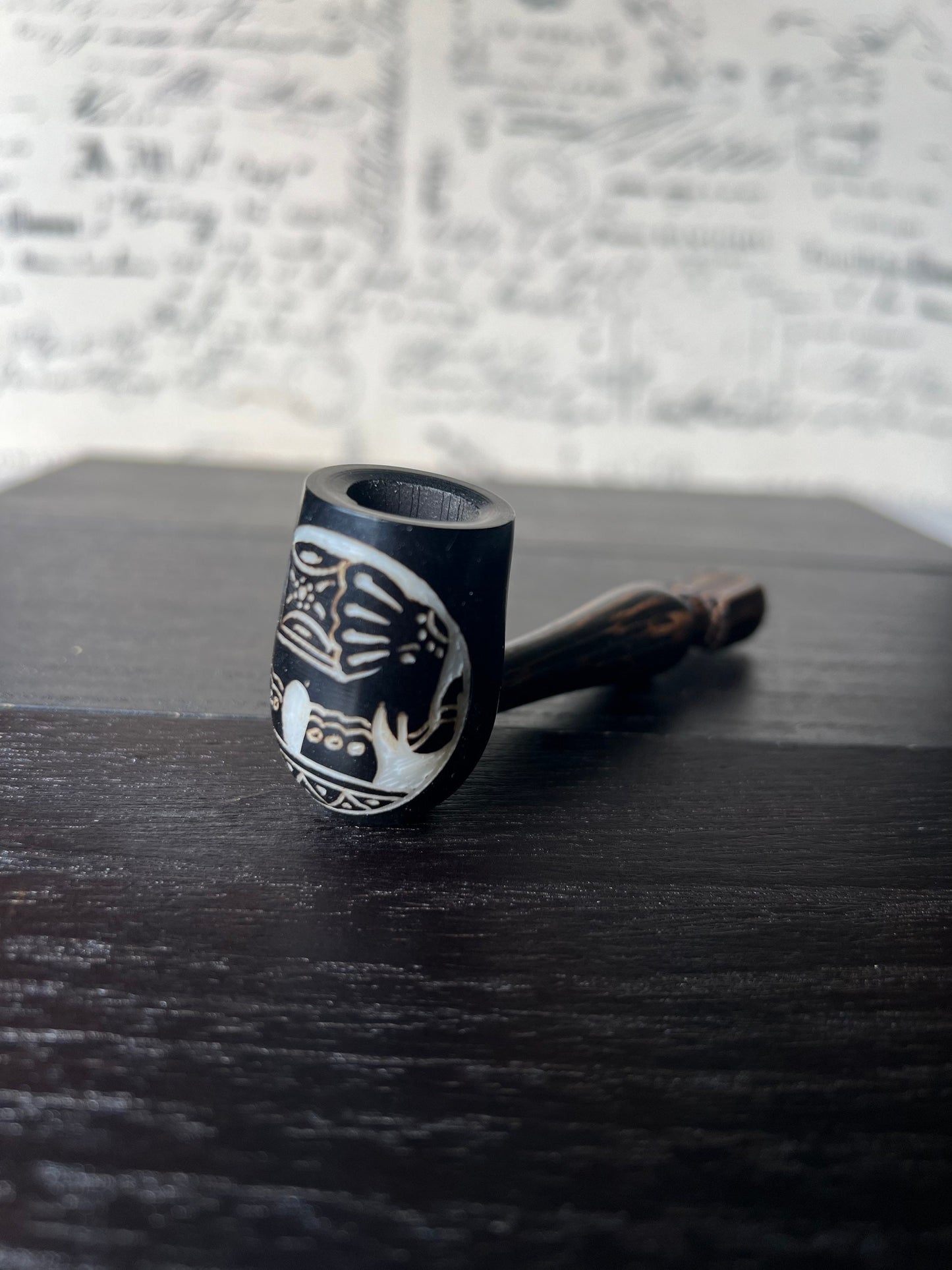 Elephant smoking pipe Tagha handcrafted bowl Unique tribal hand pipe Shamanic healing tool Hippie style animal pipe Sacred rituals