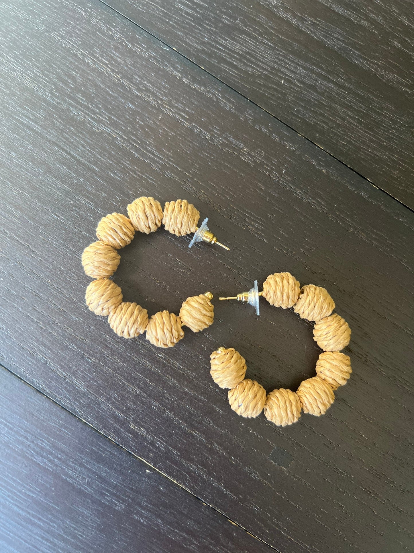 Natural rafia hoop earrings Statement handmade earrings Fall trends Wearable art Dangle and drop earrings Hypoallergenic earrings