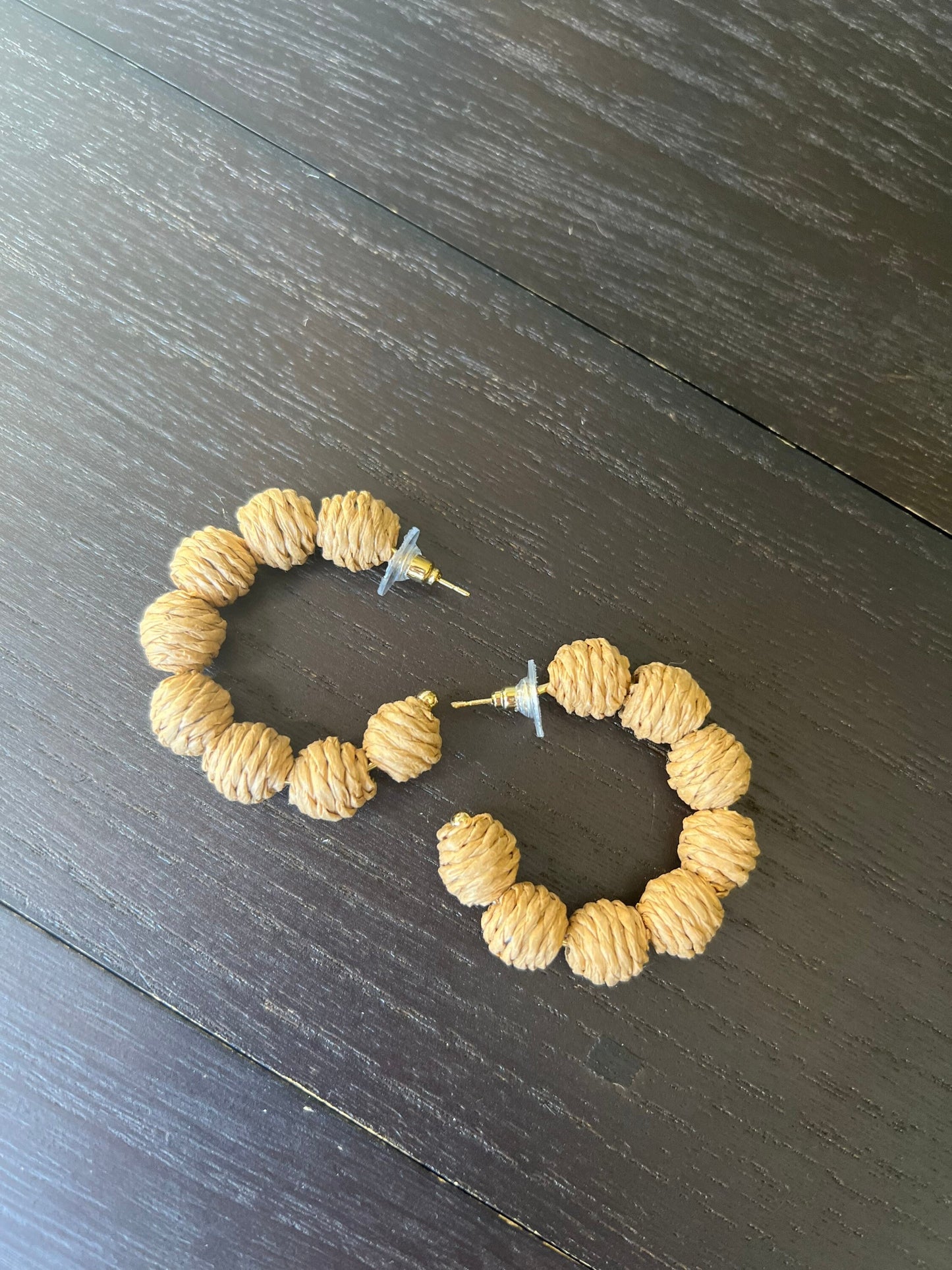 Natural rafia hoop earrings Statement handmade earrings Fall trends Wearable art Dangle and drop earrings Hypoallergenic earrings