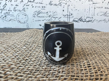 Anchor smoking pipe Handcrafted smoking bowl Marines gift Handmade tagua nut and wood One of a kind tribal hand pipe Ceremonial ritual