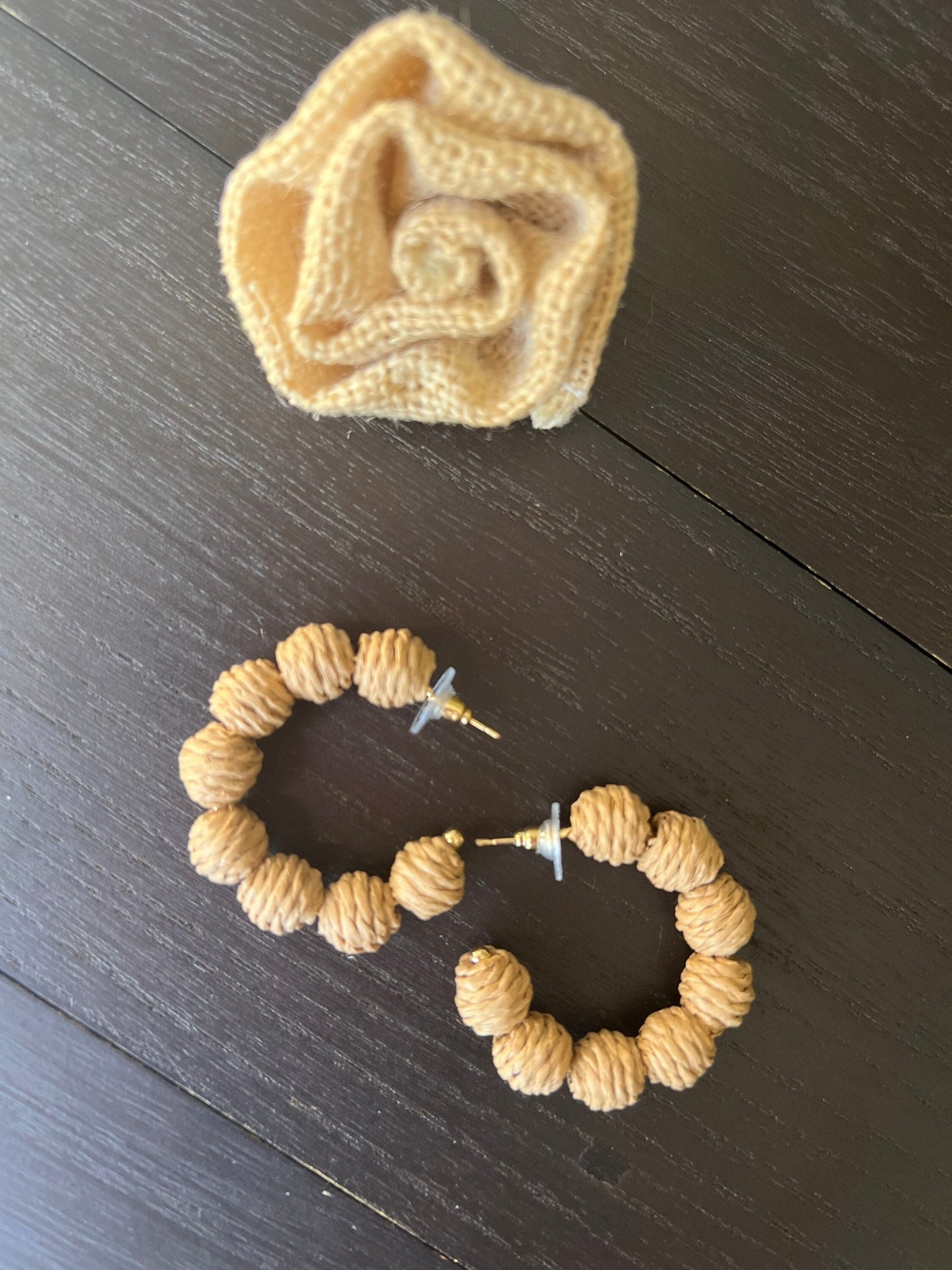 Natural rafia hoop earrings Statement handmade earrings Fall trends Wearable art Dangle and drop earrings Hypoallergenic earrings