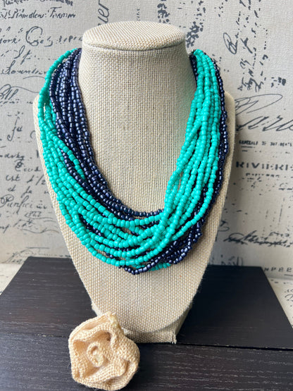 Multi color statement necklace Chunky necklaces for women Beaded necklace handmade Fall fashion trends Fall fashion 2025s Lightweight