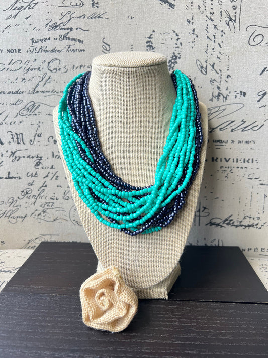 Multi color statement necklace Chunky necklaces for women Beaded necklace handmade Fall fashion trends Fall fashion 2025s Lightweight