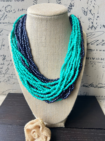 Multi color statement necklace Chunky necklaces for women Beaded necklace handmade Fall fashion trends Fall fashion 2025s Lightweight