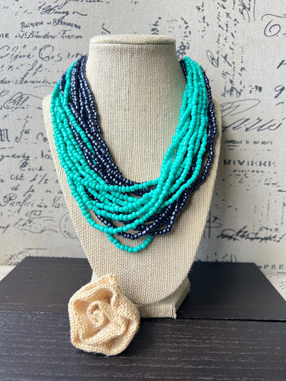 Multi color statement necklace Chunky necklaces for women Beaded necklace handmade Fall fashion trends Fall fashion 2025s Lightweight