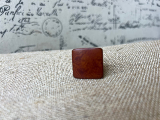 Brown statement ring Tagua jewelry Handcrafted ring Unisex big bold ring Wide band ring Square geometric ring Wearable art Edgy rings