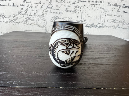 Trout fish wood pipe Tagua smoking small pipe Sacred smoking pipe Ceremonial pipe Shamanic healing Smoking herbs accessories Gifts for men