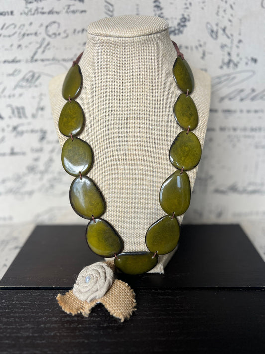 Green tagua necklace from ecuador.
gifts for women
