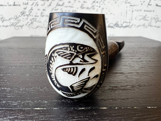 Trout fish wood pipe Tagua smoking small pipe Sacred smoking pipe Ceremonial pipe Shamanic healing Smoking herbs accessories Gifts for men