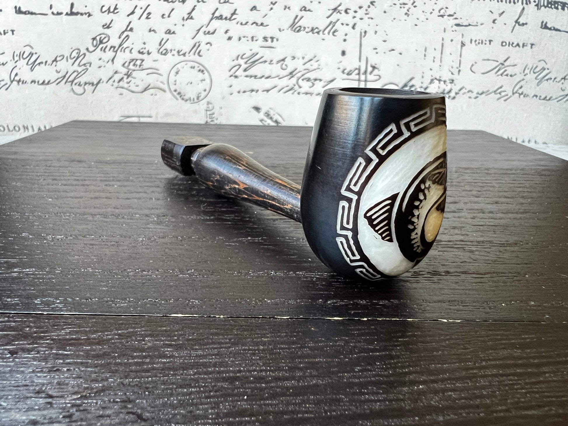 Trout fish wood pipe Tagua smoking small pipe Sacred smoking pipe Ceremonial pipe Shamanic healing Smoking herbs accessories Gifts for men