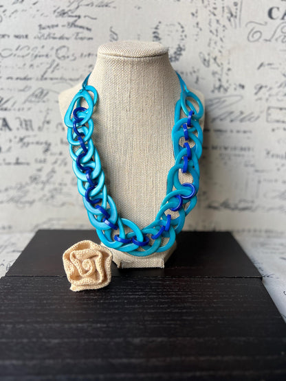 Turquoise statement necklace Tagua jewelry Adjustable cord Big bold necklaces Summer fashion Wearable Art Handmade beaded necklace