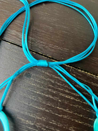 Turquoise statement necklace Tagua jewelry Adjustable cord Big bold necklaces Summer fashion Wearable Art Handmade beaded necklace