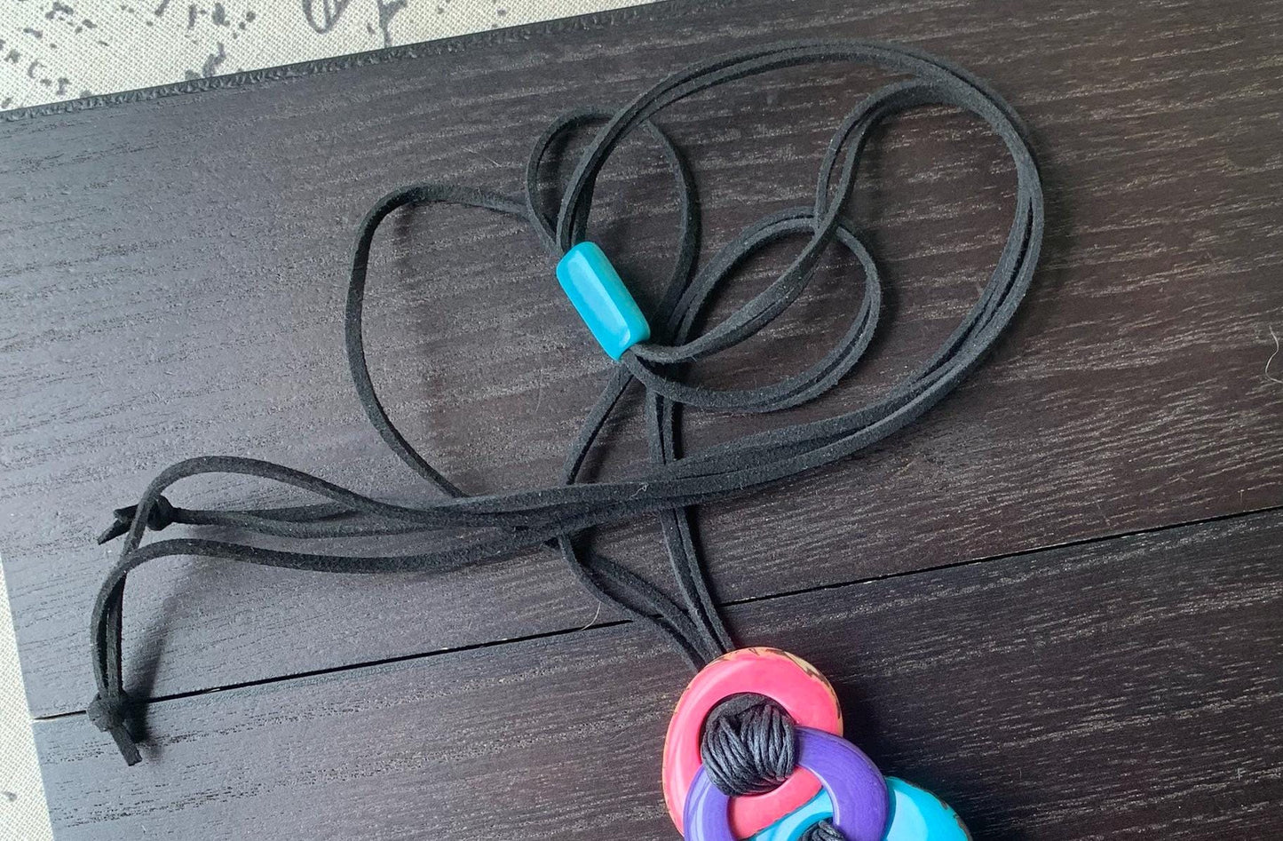 Multi color statement necklace Mothers day gifts Macrame fringe necklace Tagua necklace Funky jewelry Pride jewelry Rainbow beaded necklace