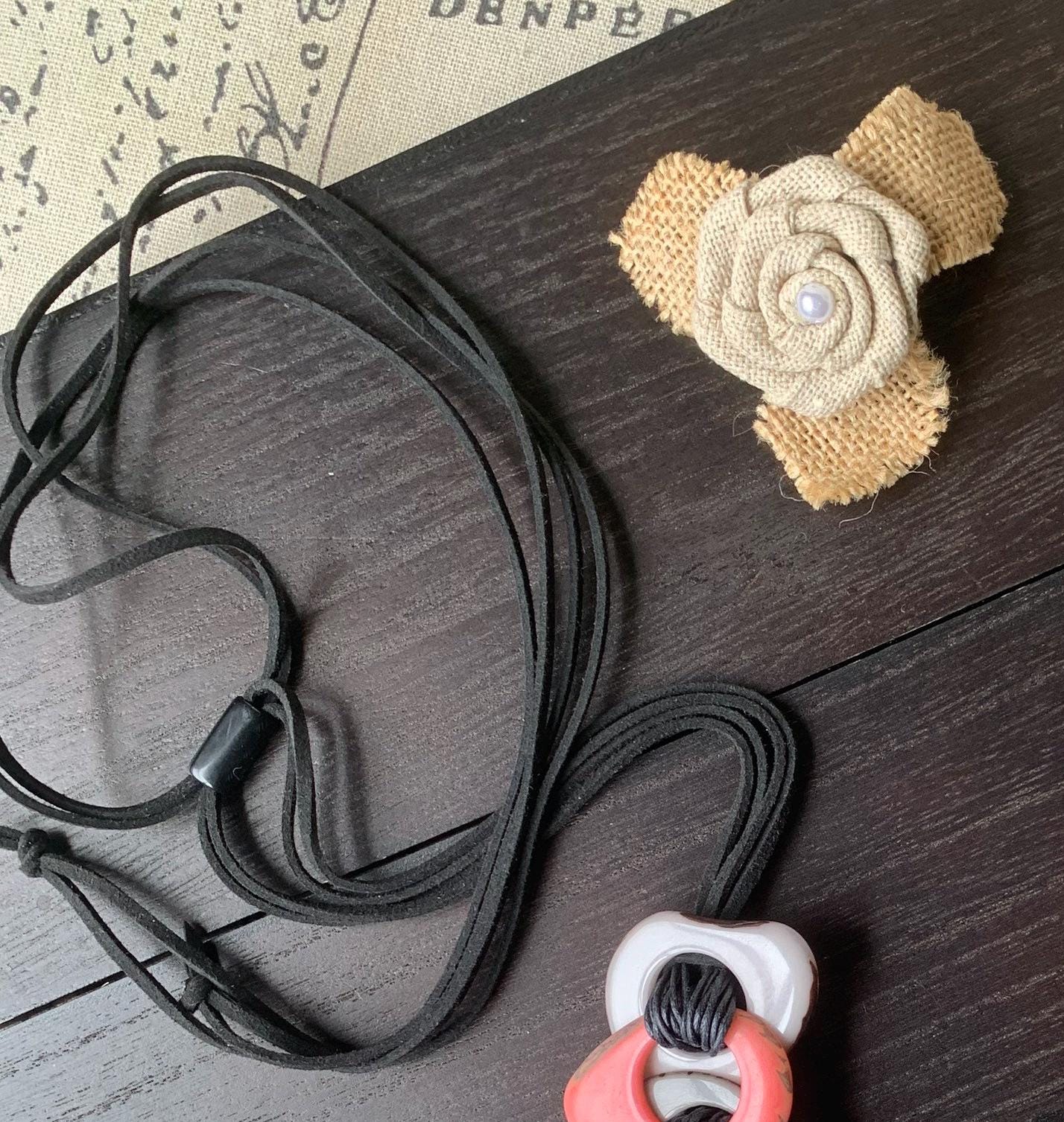 Pink purple and gray statement necklace Artsy necklaces for woman Tagua necklace Adjustable cord Art to wear Fall fashion 2025 Wearable art