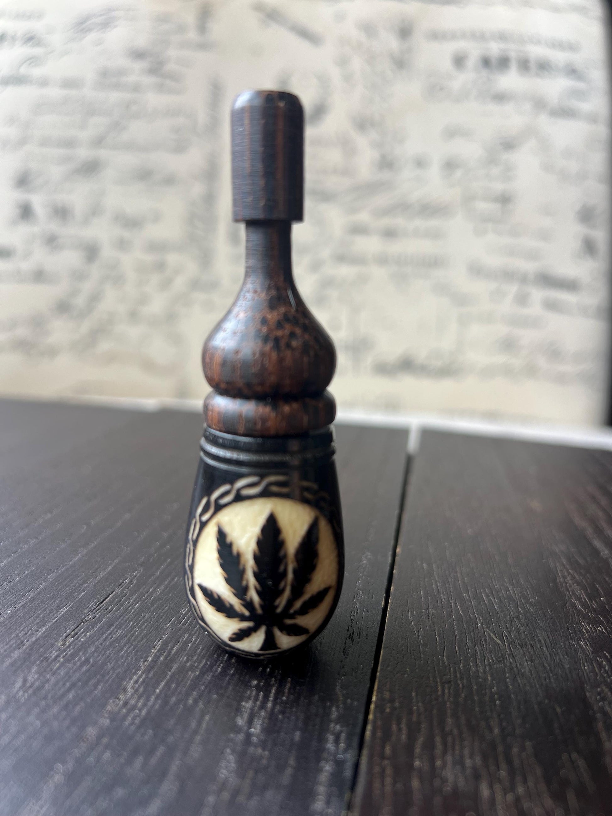 Plant wood pipe Tagua nut and smoking small pipe Hand held leaf pipe Ceremonial pipe Shamanic healing Smoking herbs accessories Pocket pipe