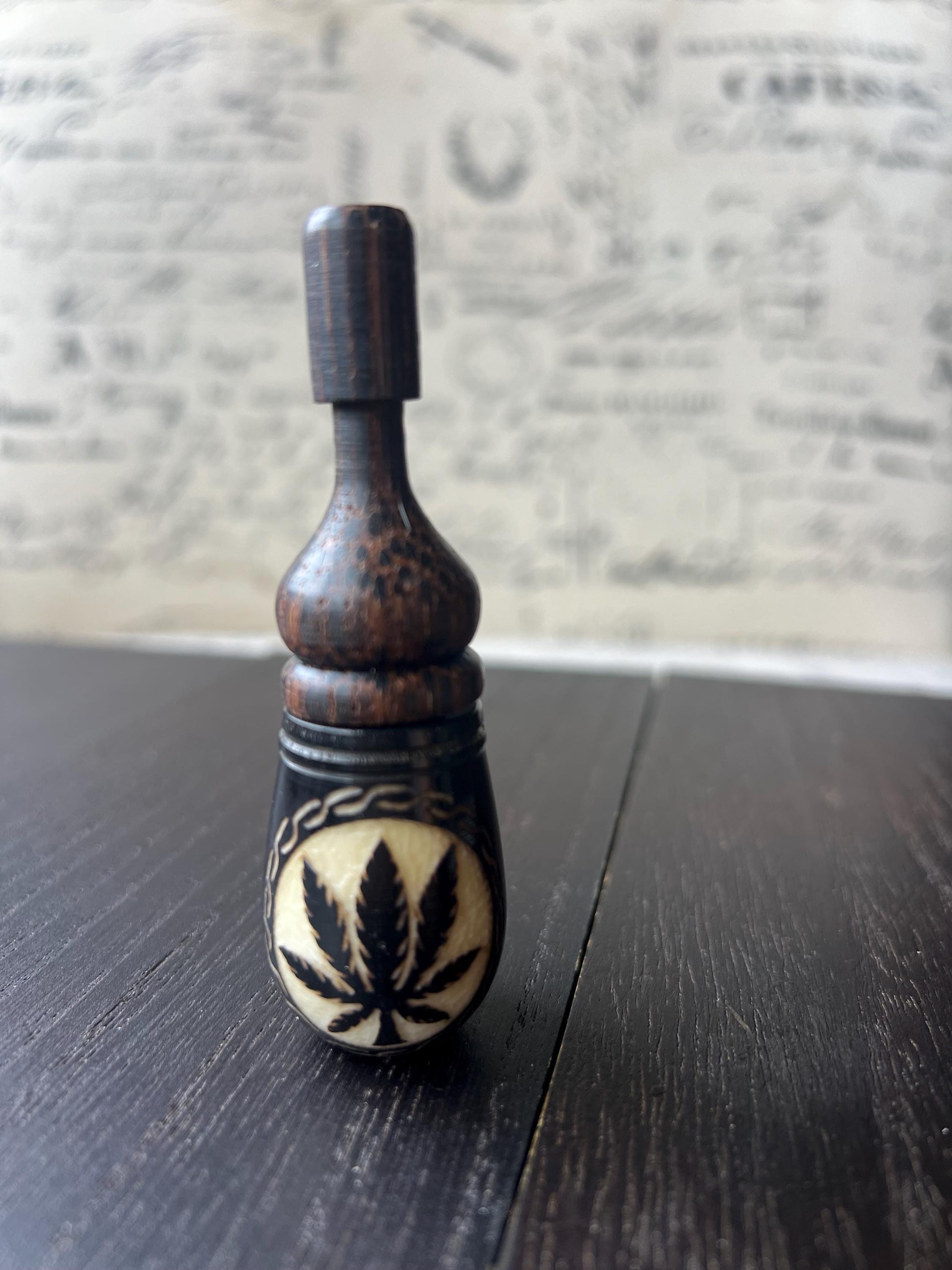 Plant wood pipe Tagua nut and smoking small pipe Hand held leaf pipe Ceremonial pipe Shamanic healing Smoking herbs accessories Pocket pipe