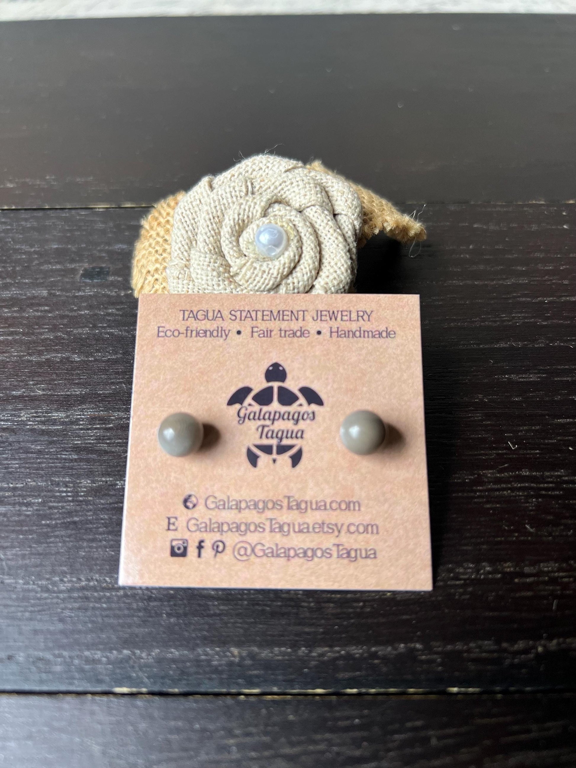 Gray stud earrings Circle handmade button earrings Geometric unusual posts Tagua jewelry Sphere earring Fall fashion trends Cruise wear