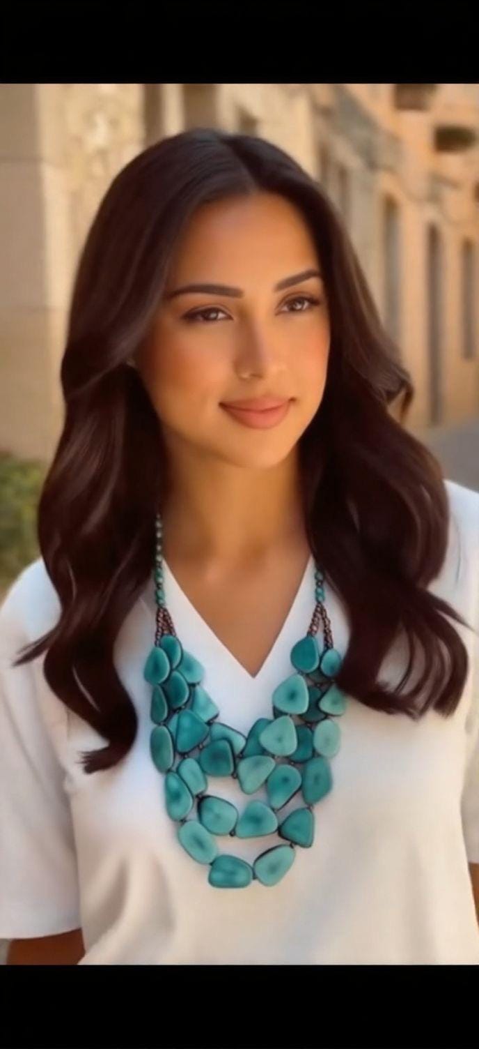 Turquoise green statement necklace Adjustable cord Tagua jewelry Big bold necklaces Multi layer beaded necklace Wearable art Fall fashion