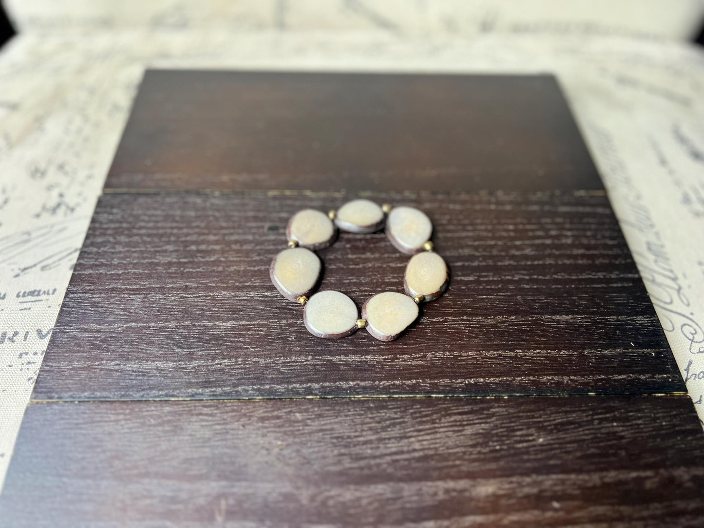 Gray fashion bracelet Tagua jewelry Beaded stretch bracelets for women Statement bangle Wearable art Christmas gifts