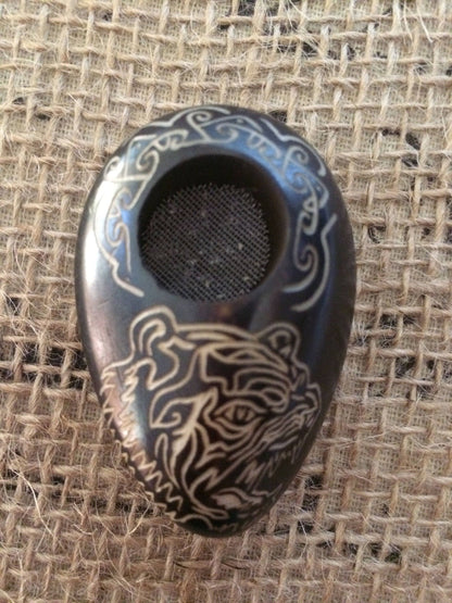 Animal pipe Tiger handcarved pipe Mapacho pipe Tribal smoking bowl Tagua pipe Ceremonial shaman tools Gift ideas under 20 for men husband