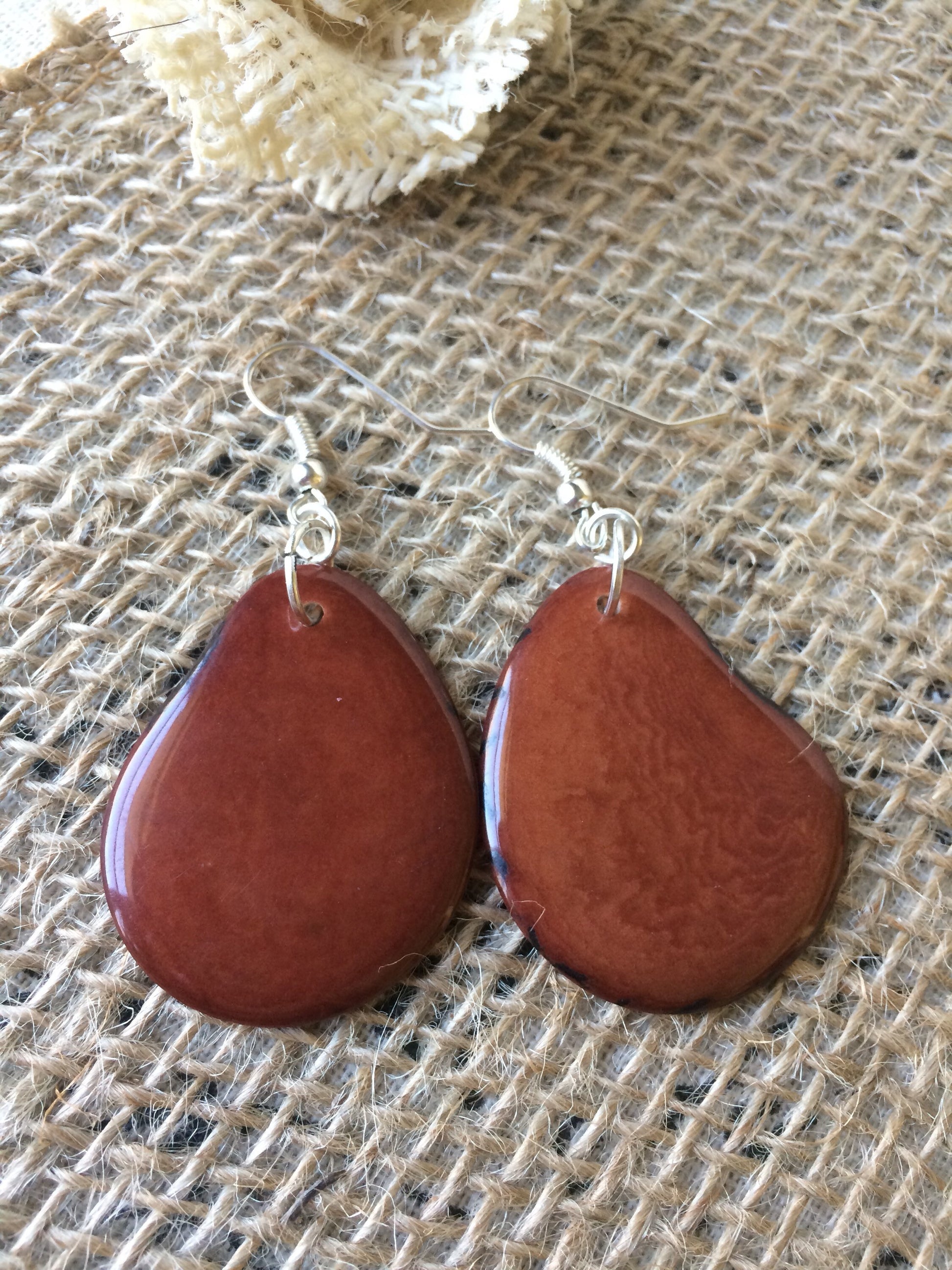 Big brown earrings Tagua earrings Huge drop earring Oversized beads Unusual dangles lightweight Spring fashion jewelry Mother's day gifts
