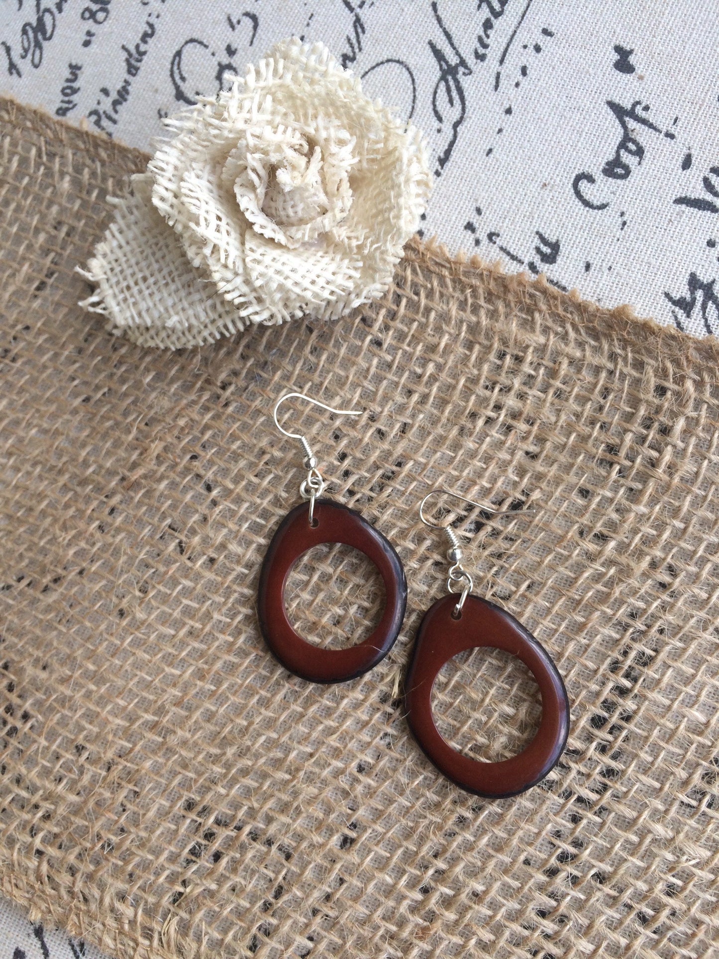 Brown hoop earrings Tagua earrings Dangle statement earrings Huge oversized beads Bridesmaids earrings Unusual jewelry Big drops For Summer