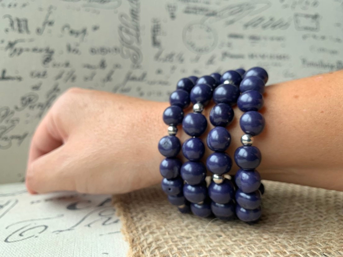 Dark purple statement bracelet Wire wrap adjustable bangle Acai seeds jewelry Handmade gifts Mothers day gifts under 25 Cruise fashion trend