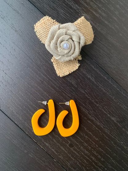 Mustard yellow statement earrings Tagua laser cut hoops Anniversary gift Birthday present Summer fashion trends Resort wear Beach style