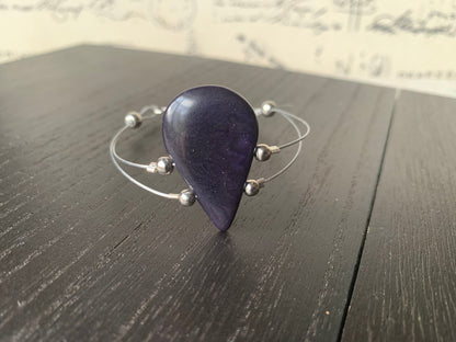 Purple adjustable Bracelet Tagua nut jewelry Teardrop statement bangle Mother's day gifts under 20 Spring fashion trends Cruise style